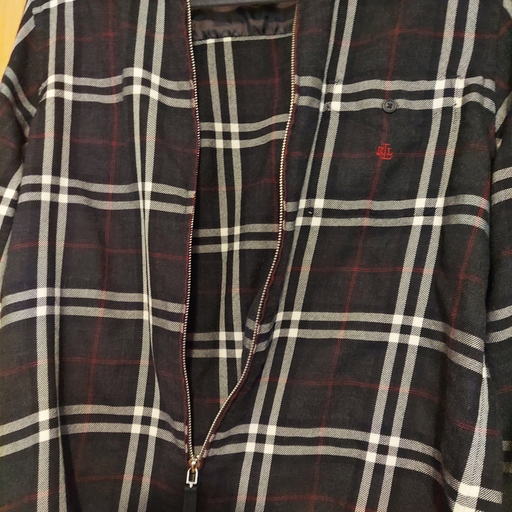 Lauren by Ralph Lauren Womens Black And Red Plaid Zip-Front Shirt Jacket Size S - Picture 9 of 11